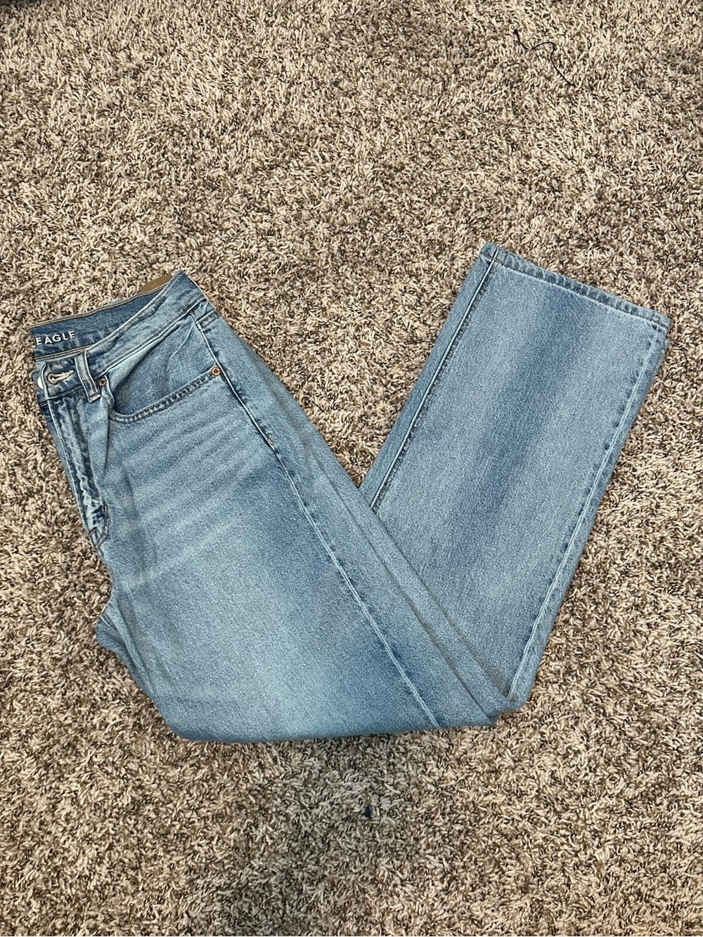 American Eagle Outfitters Light Blue Straight-Leg Jeans